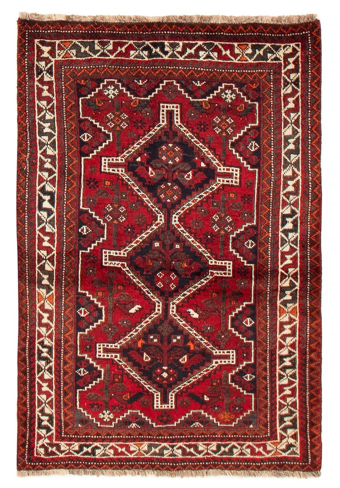 Vintage 3'7" x 5'4" Traditional Hand Knotted Vegetable Dye Wool Area Rug