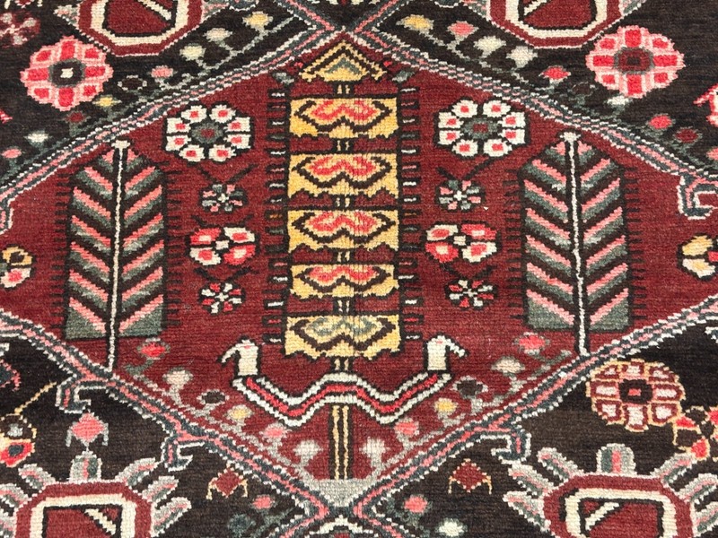 Vintage Bakhtiari 5x8 Hand Knotted Wool Rug Oriental Red Tribal Geometric Nomad gallery
