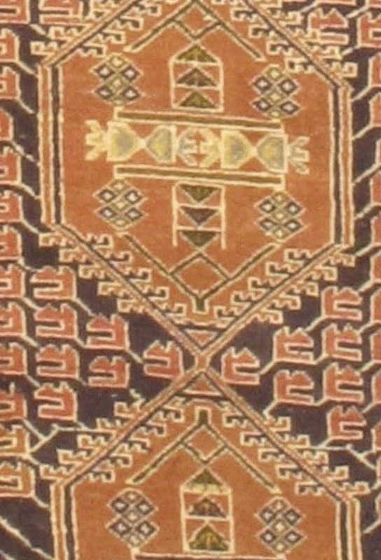 Antique Hand-knotted Per Karajeh Runner Rug - 2'6"X10'2" gallery
