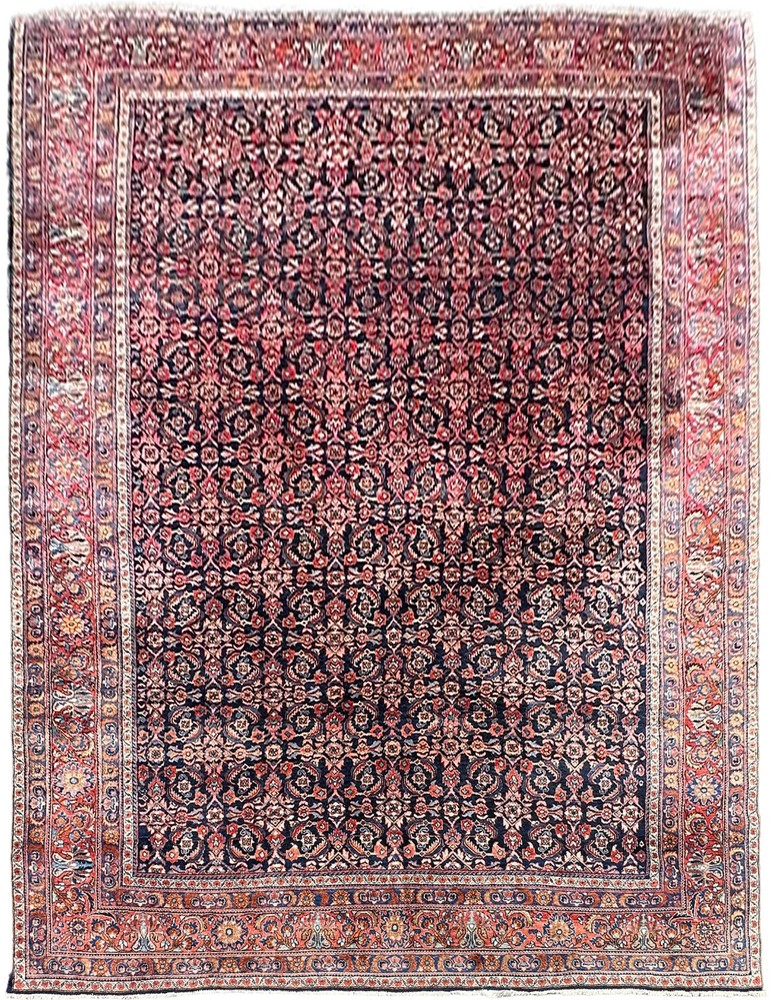 11X14 Antique Traditional Rug Exceptional Fine Weave Navy 338cm x 419cm C.1910