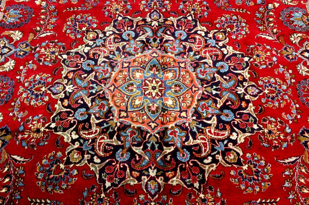 10X12 1960's GENUINE SIGNED 200+KPSI HAND KNOTTED VEGETABLE DYE WOOL MASHADD RUG
