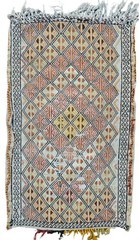 Antique rug, colorful geo small rug, oriental rug, small kilim, doormat