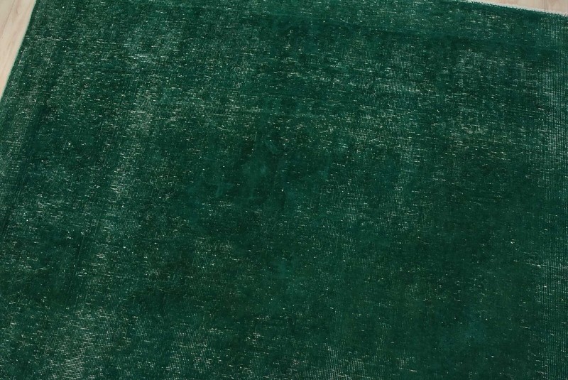 Vintage Overdyed Rug 9’9” x 12’7” Green Wool Hand-Knotted Oriental Carpet gallery