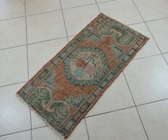 Small Turkish Runner 4×1.9 ft Vintage Runner Hallway Runner Handwoven Rug R38