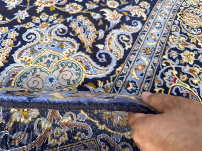 10x14 BLUE ANTIQUE RUG HAND-KNOTTED vintage oriental big fine wool handmade navy gallery