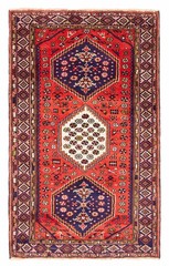 Vintage Hand-Knotted Area Rug 3’11” x 6’4″ Traditional Oriental Wool Carpet