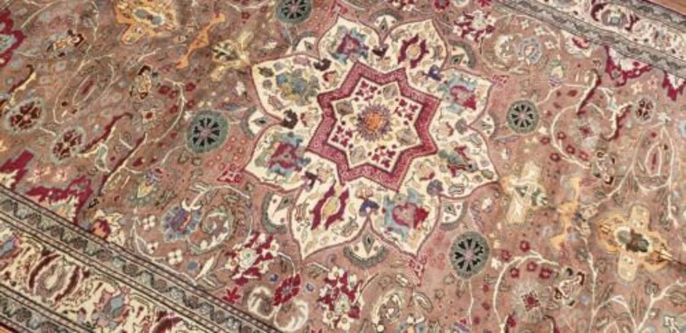 Exquisite 1930-1939s Antique Wool Pile,Vegy Dyes Floral Hereke Rug 6'7" x 10'