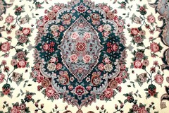 8X10 BREATHTAKING MASTERPIECE 400KPSI 50RAJ HAND KNOTTED SILK & WOOL TABRIZZ RUG