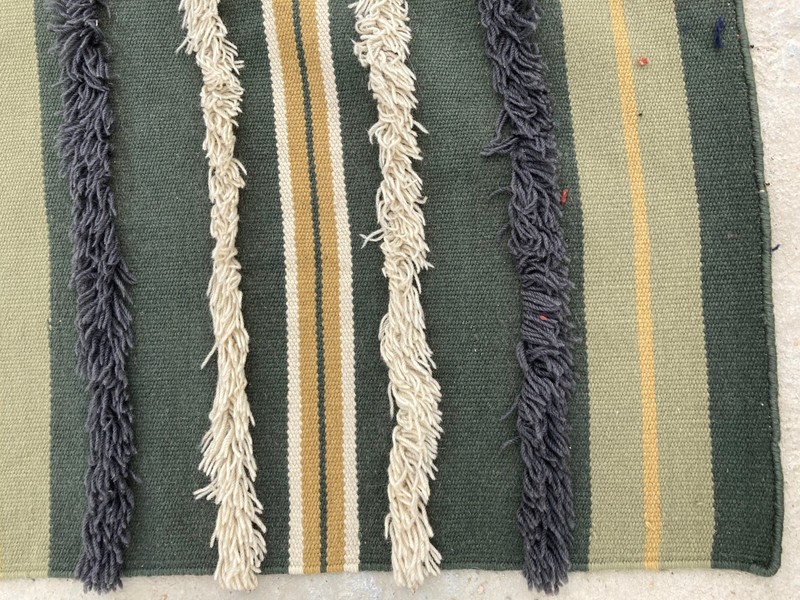 Vintage Traditional Handmade Lovely Striped Kilim Floor Rug Carpet 238x166 cm gallery