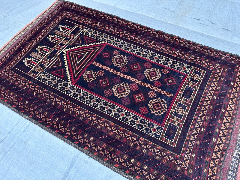 Vintage Nomad Maldari Tribal Natural Vegetable Dye Adreskan Prayer Carpet gallery