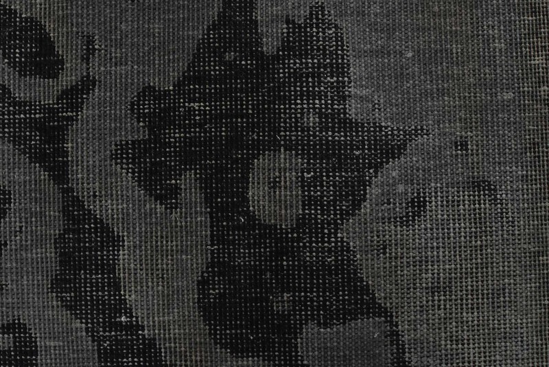 Vintage Overdyed 9’8” x 11’7” Grey Distressed Wool Hand-Knotted Oriental Rug gallery