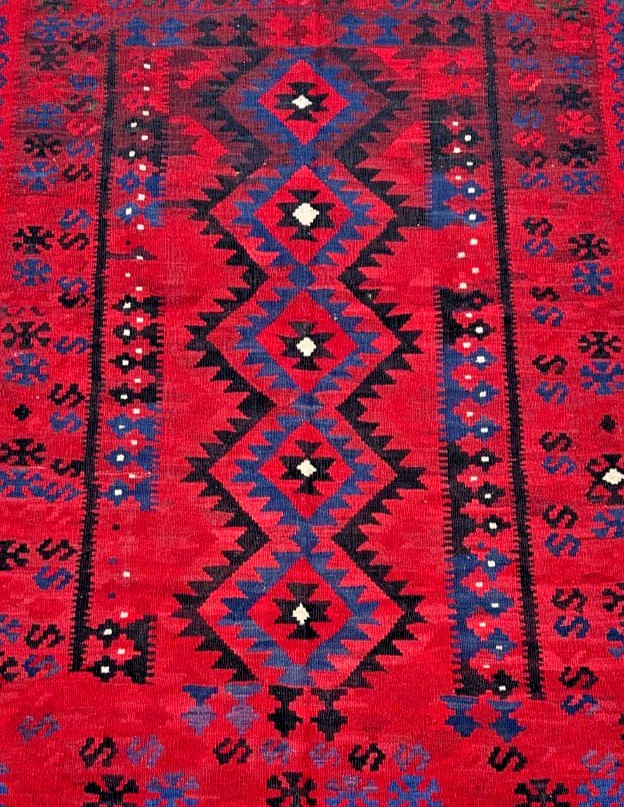 Fine Quality Handmade Afghan Tribal Accent Rug, Allover Pattern, Natural Dyes. gallery