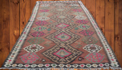5’7 x 10’6 Vintage Geometric Flatweave Tribal Kilim Handmade Wool Area Rug 6×11