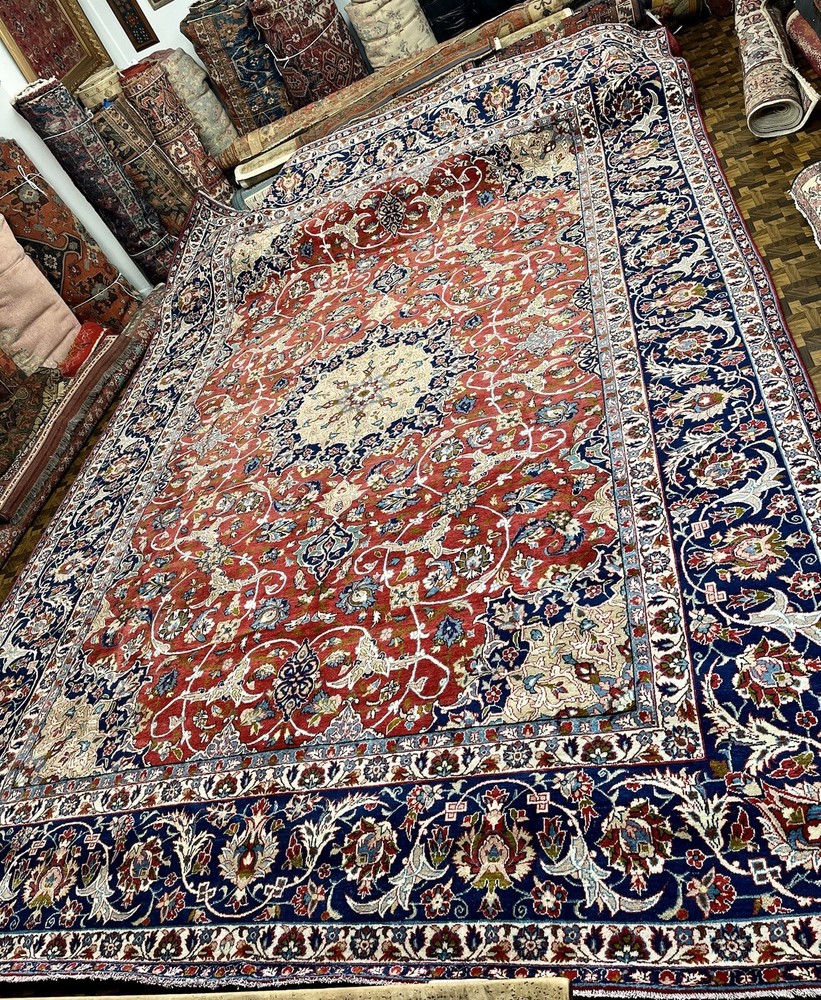 Antique Persiaan Masterpiece Isphahaan 15’6” X 11’3” Oriental Rug Handmade Fine