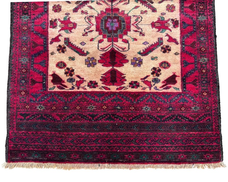 Vintage Afghan Baluchi area rug 3'4 x 5'2 Tribal wool Boho carpet gallery