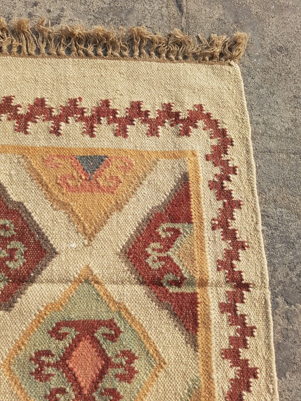 Vintage Traditional Handmade Beautiful Turkish Kilim Floor Rug Carpet 200x68 cm gallery