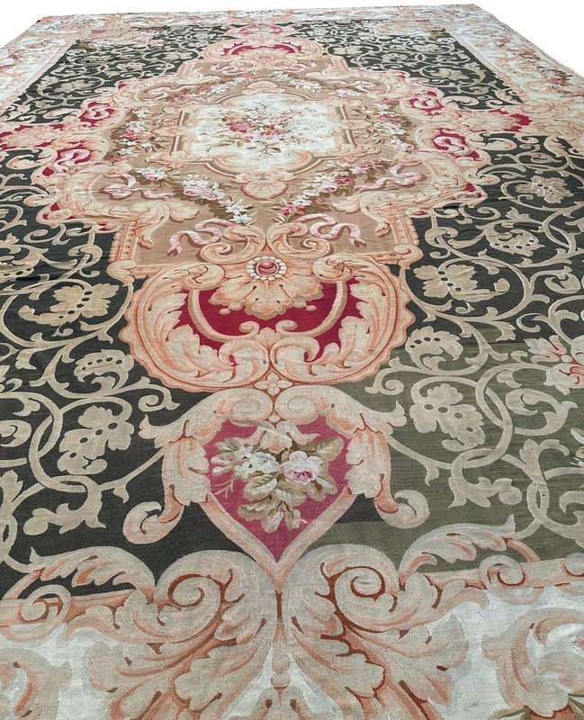 16x23 Antique French Aubusson Handmade Oversized Area Rug Napoleon III c.1860 gallery