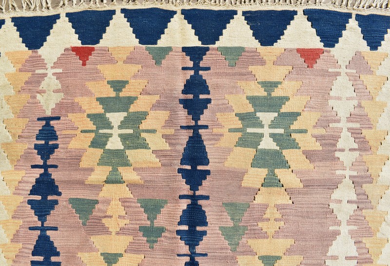 Turkish Kilim Rug 64''x86'' Hand Woven Kayseri Kilim 165x220cm Wool Area Rug gallery