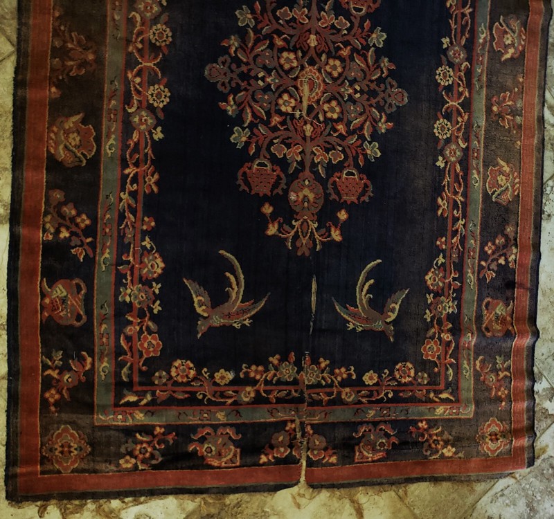 Vintage Tribal Caucasian Hand-Knotted Wool 4-Quadrant PHOENIX BIRD 6'5" x 4'3" gallery