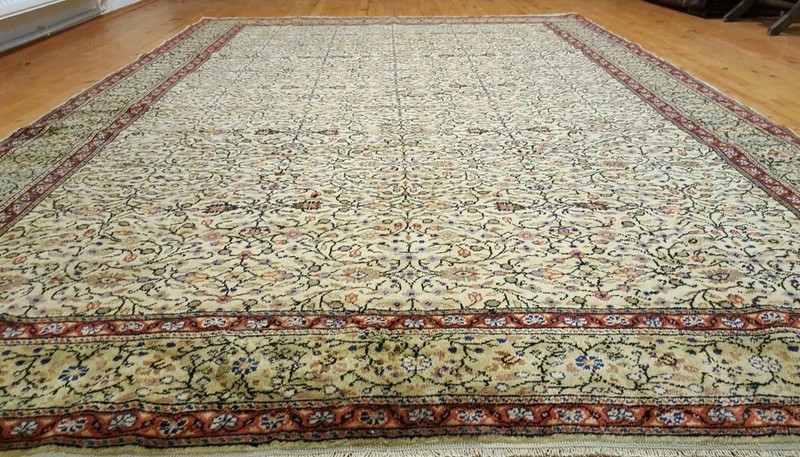 Rare Antique 1930-1939s Wool Pile Natral Dyes Legendary Hereke Rug 7x10ft gallery