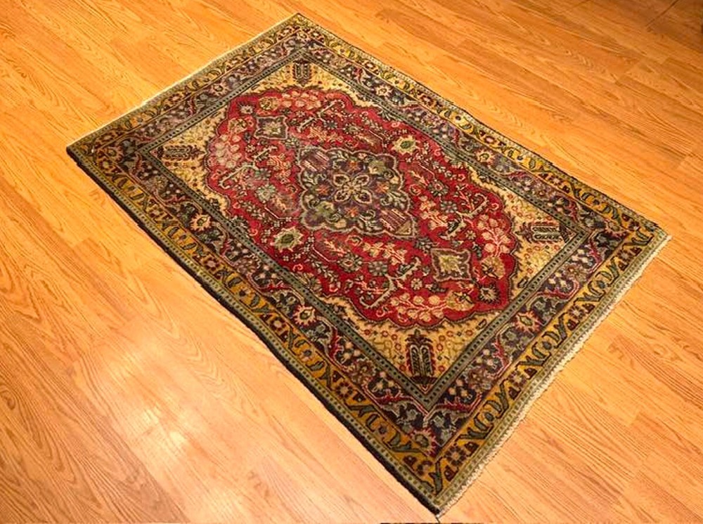 3 x 5 Handmade Antique 1930s One Of A kind Village Made Kurdish Vintag Wool Rug