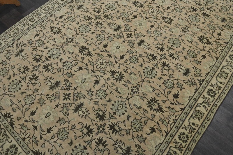 Oushak Turkish Vintage Rug 5x7 Kilim Rug Anatolian Handmade Boho Decor BEIGE gallery