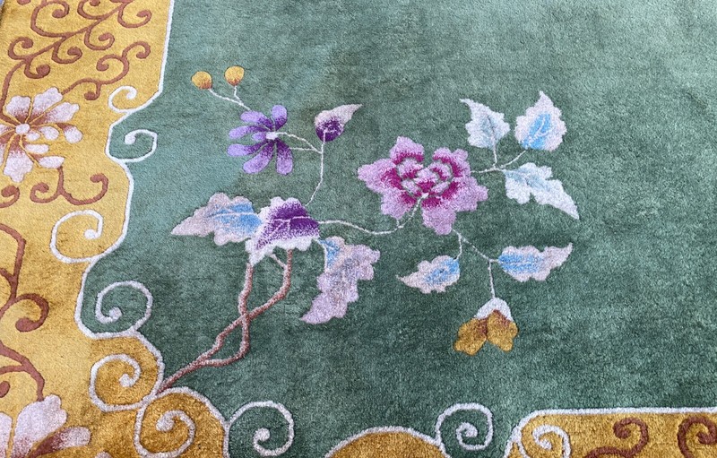 Antique Art Deco Chinese Rug, Butterfly Meet finely, #17452, c-1920 gallery