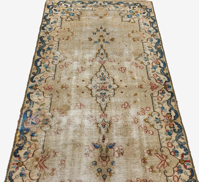 3'6"x6'7" ANTIQUE HAND-KNOTTED TURKISH OUSHAK TRIBAL PISHAWAR MUTED RUG WOOL gallery