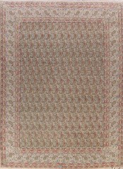 Vegetable Dye Signed Mood Ivory Wool Hand-knotted Dining Room Area Rug 10×13
