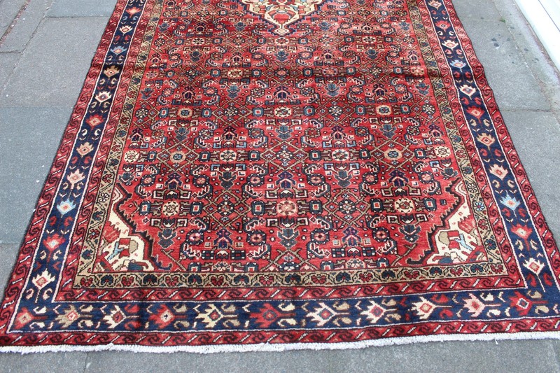 Vintage Hand Made Traditional Oriental Wool Red Large Long Rug 304x156cm gallery