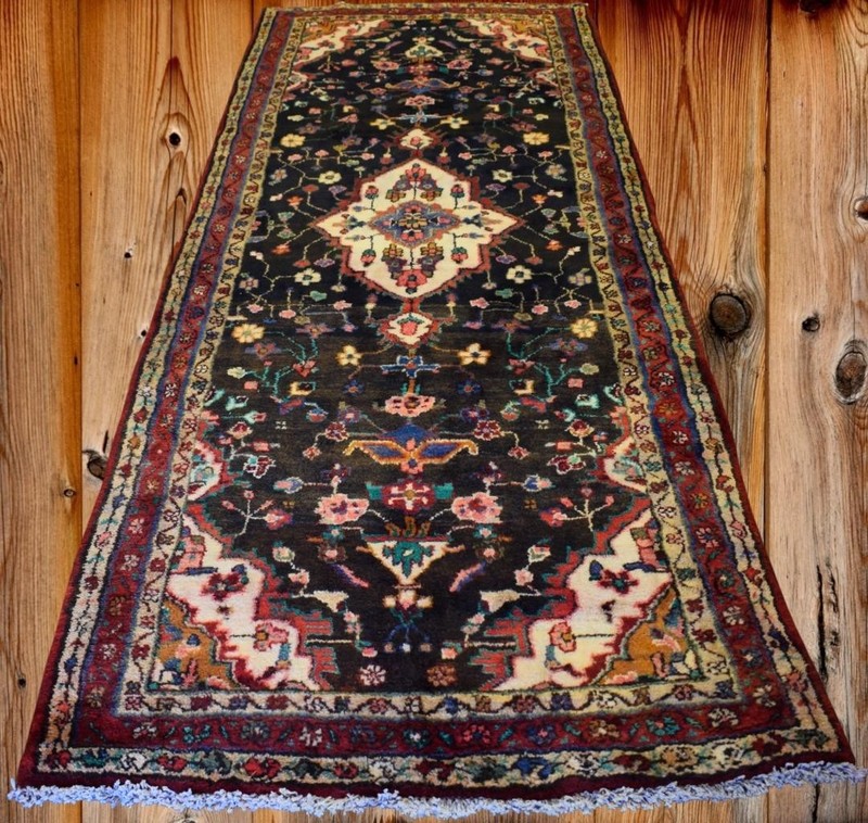 Vintage Carpet. Semi-Antique Handmade Oriental Wool Runner Vase Rug 3'5 x 9'4 gallery