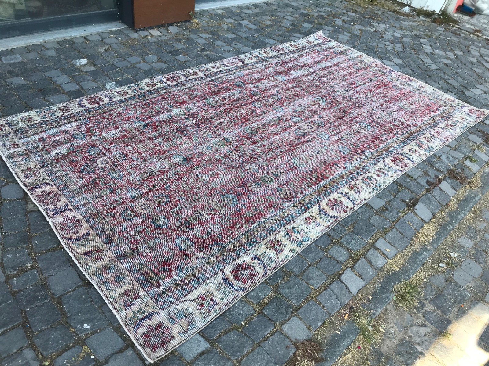 Boho Decor Rug, Oushak Kilim Rug, Turkish Vintage Rug, 5,6 x 10, ft gallery