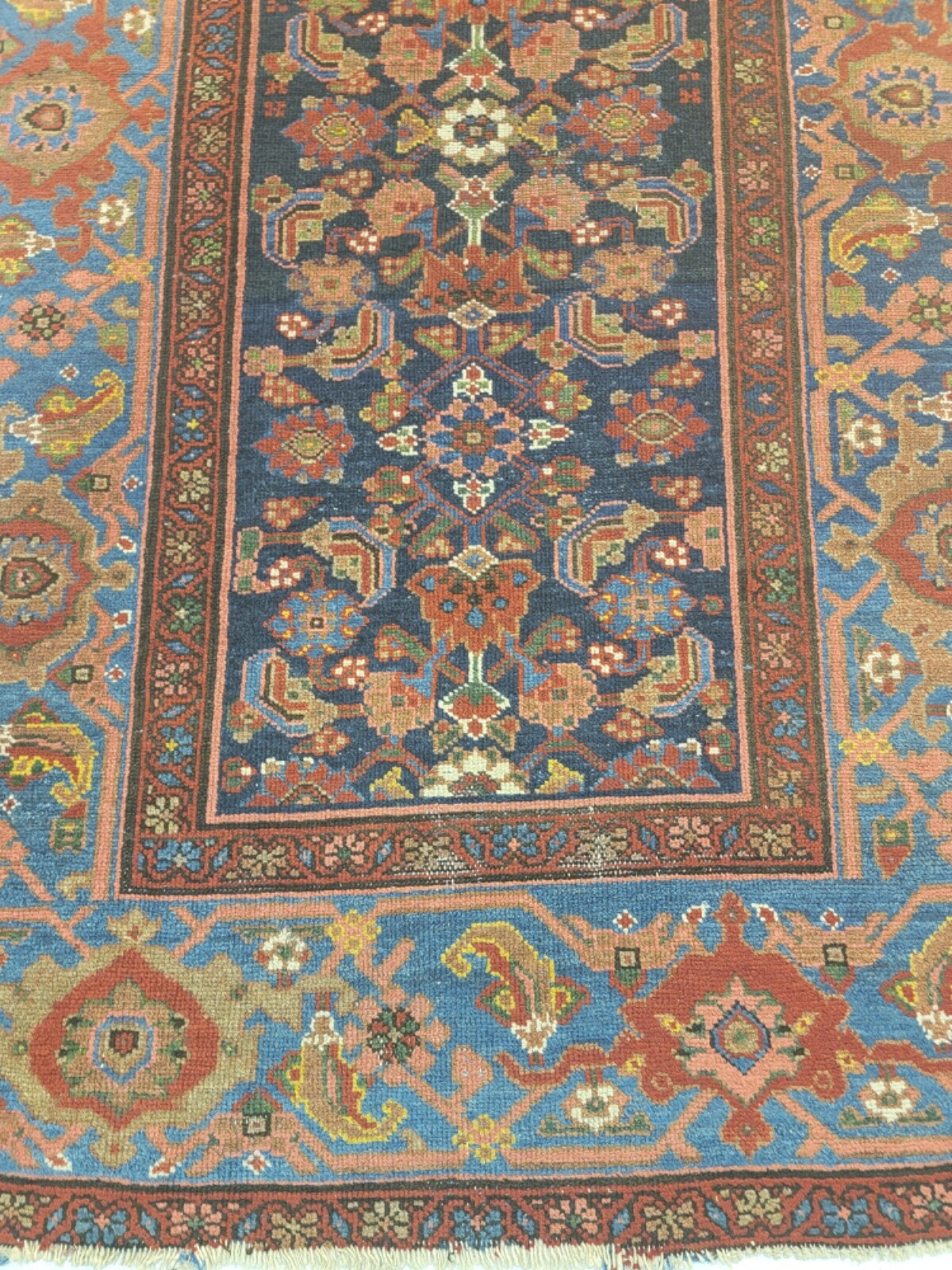 Antique Oriental Hand-Knotted Wool Runner Collectible Malayer Rust 3'3" x 16'2" gallery