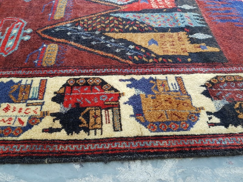 6'3"x4'6" ft Baloch War Rug Handmade Afghan War Rug Trible Shindand Rug war art gallery