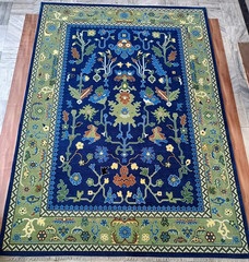 Blue Luxury Oushak Rugs 7×9 8×10 9×12 10×14 12×15 ft Turkish Livingroom Area Rug