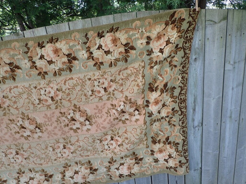 Antique Victorian4ft x10ft Handmade Tapestry Rug w/ English Tea Roses gallery