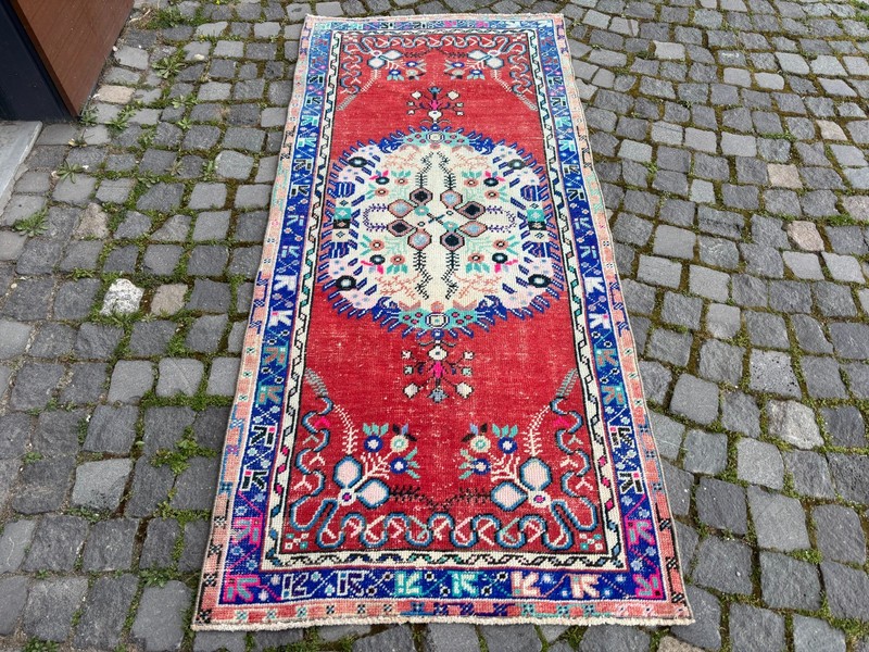 Bohemian rugs, Runner rug, Handmade, Turkish rug, Vintage, Wool | 3,0 x 6,6 ft gallery