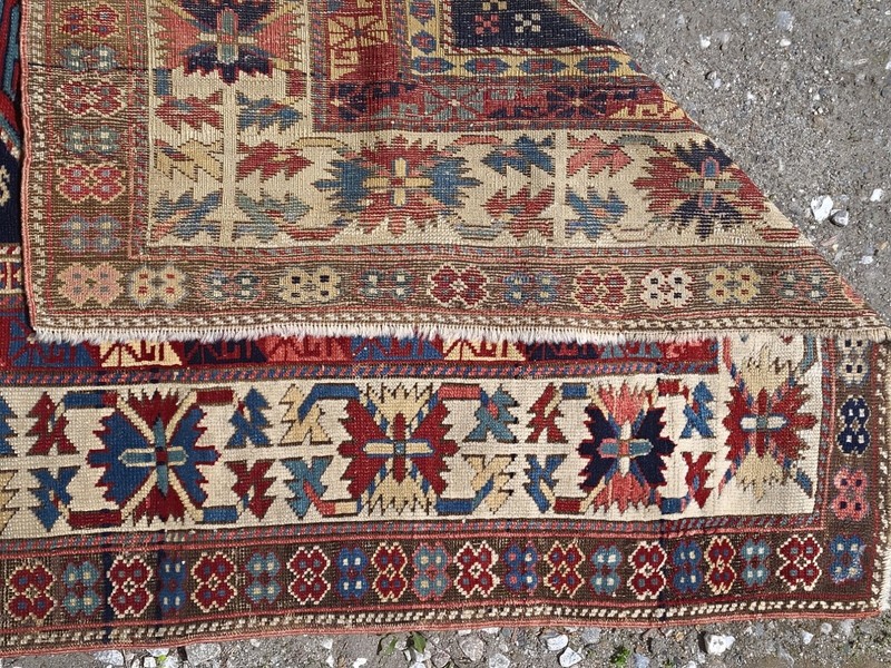 FANTASTIC ANTIQUE CAUCASUS KUBA ORIENTAL RUG FINELY HANDWOVEN 3'5" X 8'9" C-1860 gallery