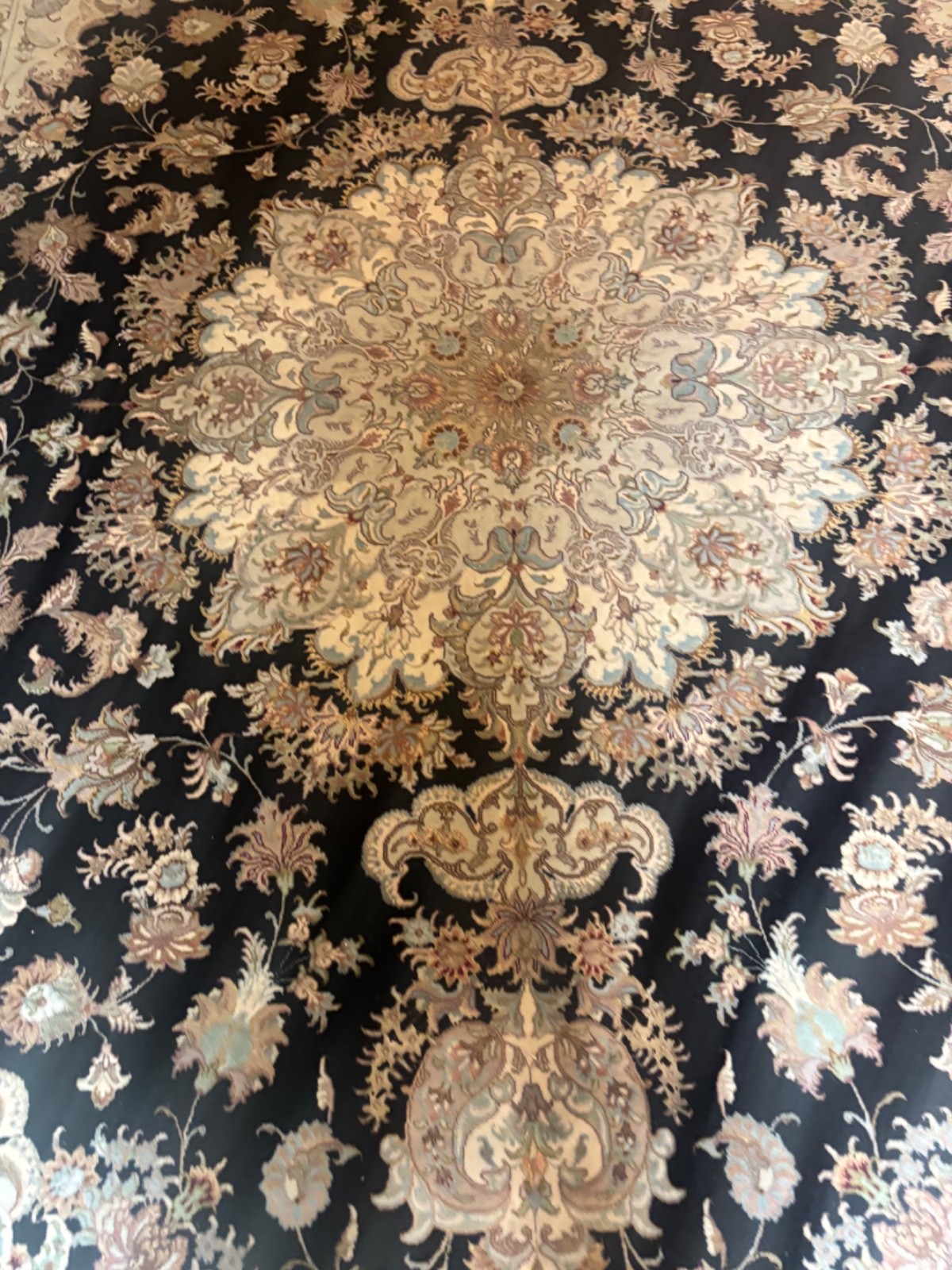 10.6x6.7. WOOL AND SILK HANDMADE RUG. CARPET .WITH SIGNATURE gallery