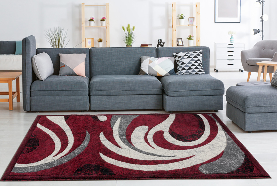 MAJESTIC RUG 2*3 : F606A RED / BLACK gallery