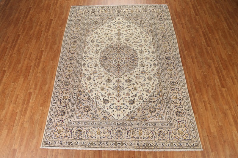 Traditional Wool Ivory/ Taupe Living Room Area Rug Hand-made Floral Carpet 8x11 gallery