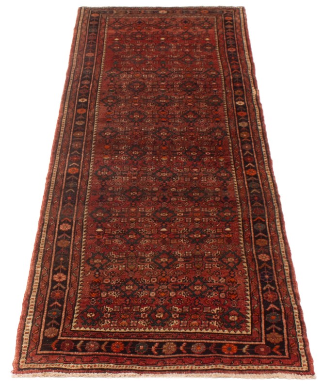 3'6" x 9'11" Vintage Hand-knotted Runner Rug Traditional Oriental Wool Carpet gallery