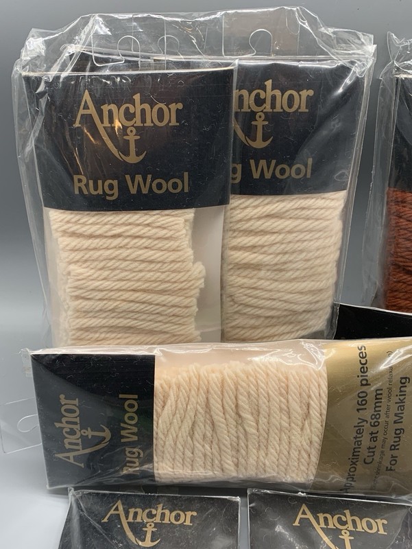 NEW Vintage Lot of Anchor Rug Wool Pieces, HTF 16 X 160 Pieces, Multi-Color gallery