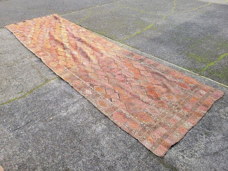 Antique Hand-Knotted Stunning Rug Approx. 4 ft. x 16 ft. gallery
