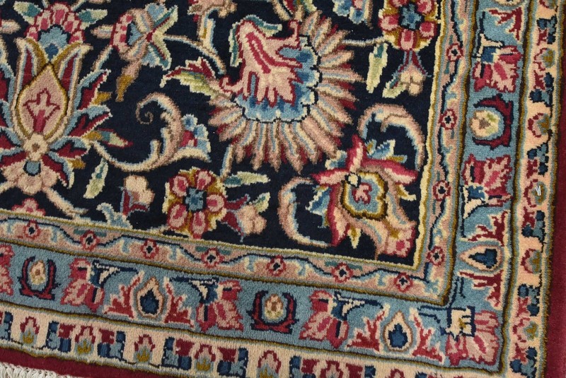 Kermani Rug 11'2'' x 16'3'' Red Wool Vintage Traditional Hand-Knotted Carpet gallery