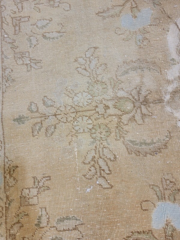 Antique Oriental Hand-Knotted Wool Area Rug Distressed Beige/Blue 9'9" x 12'7" gallery
