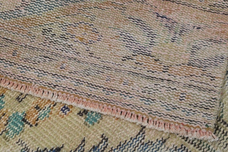 Vintage Turkish Runner Rug 2x7ft Wool Anatolian Handmade Hallway Oushak ORANGE gallery