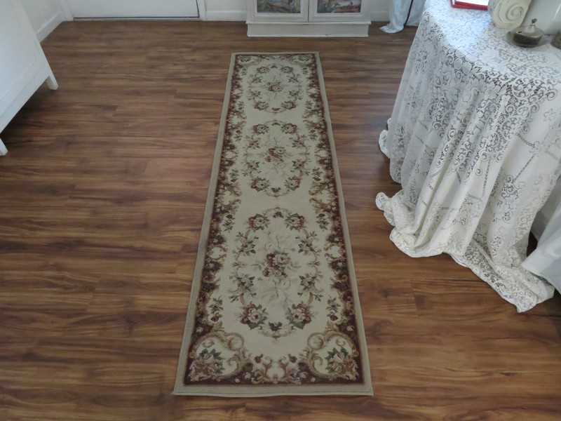 Stunning Floral ROSES & SCROLLS Aubusson Runner Rug Made in USA gallery