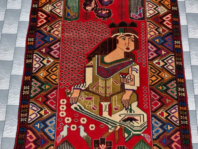 Afghan Han dmade Persian Style Rug Wall Hanging Musician Art Tribal Carpet gallery