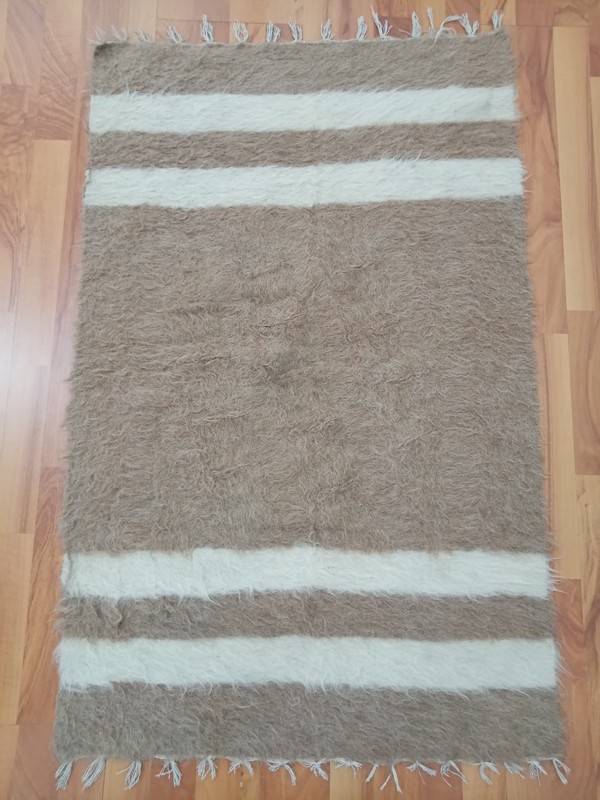 White Goat Wool Rug Geometric Turkish Rug Handmade Tribal Rug Free Shipping Rug gallery